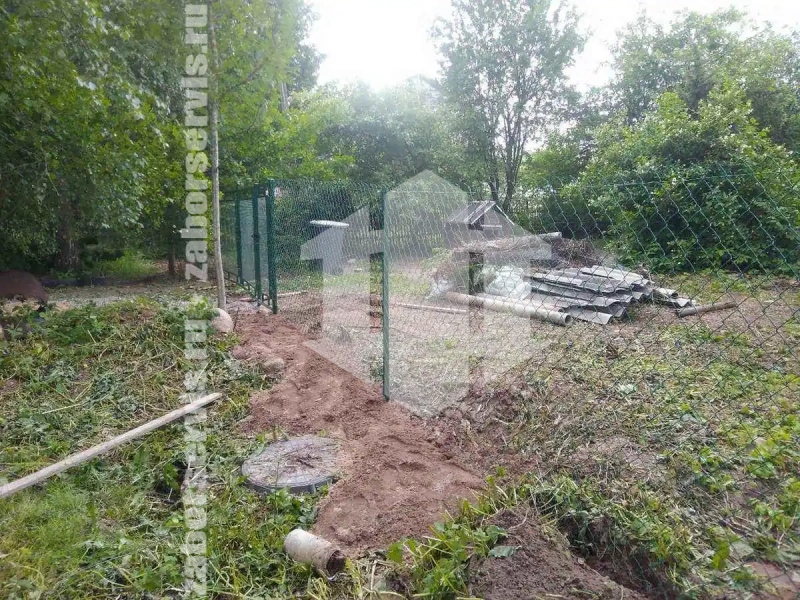 Забор из сетки рабицы с проволокой 91 метр