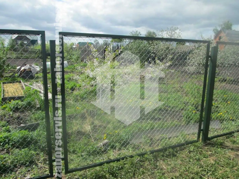 Забор из сетки рабицы в натяг секционный 80 метров