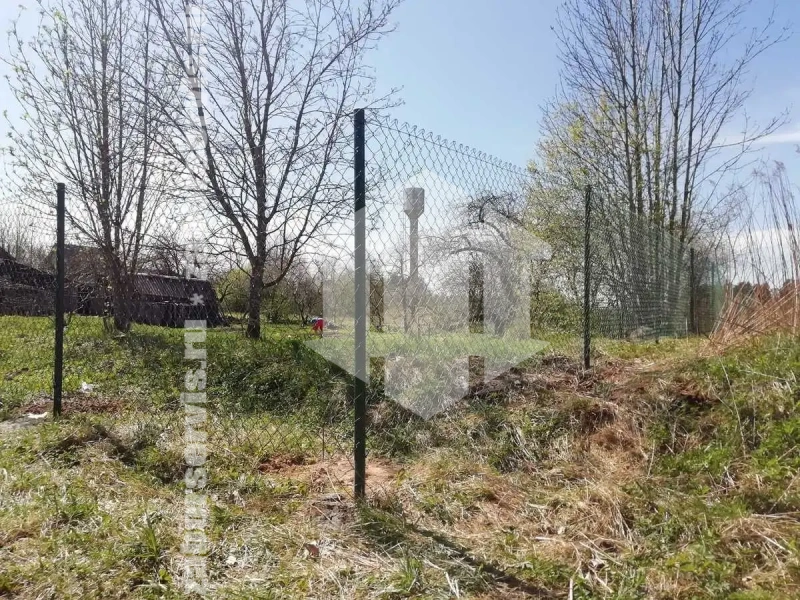 Забор из сетки рабицы в натяг с протяжкой арматуры 15 соток