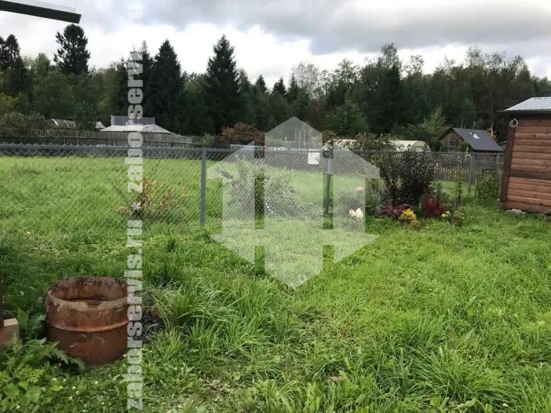 Забор из сетки рабицы на профильном каркасе 72 метра