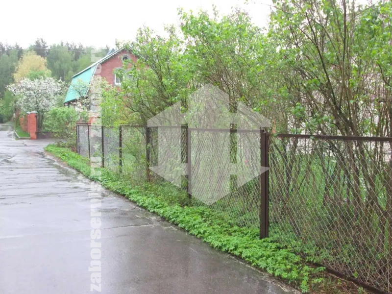 Забор из сетки рабицы в натяг секционный 100 метров