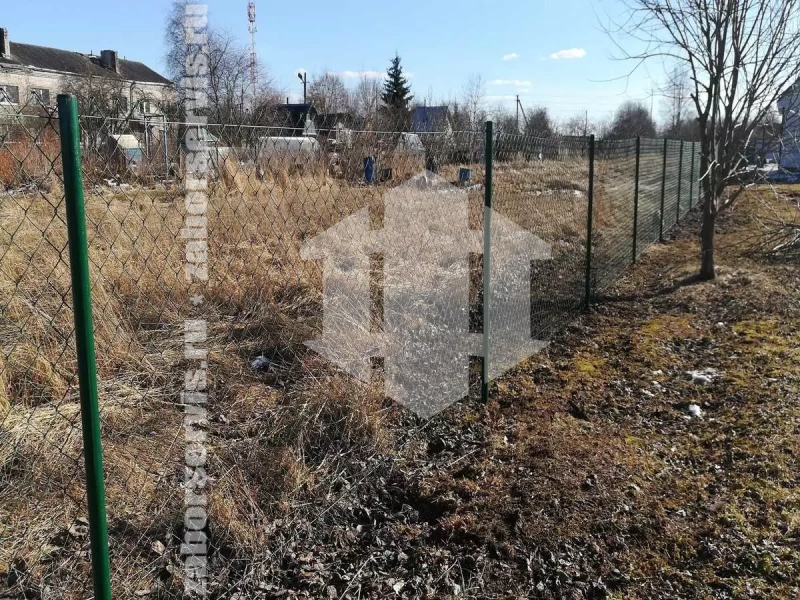 Забор из сетки рабицы в натяг с протяжкой арматуры 50 метров