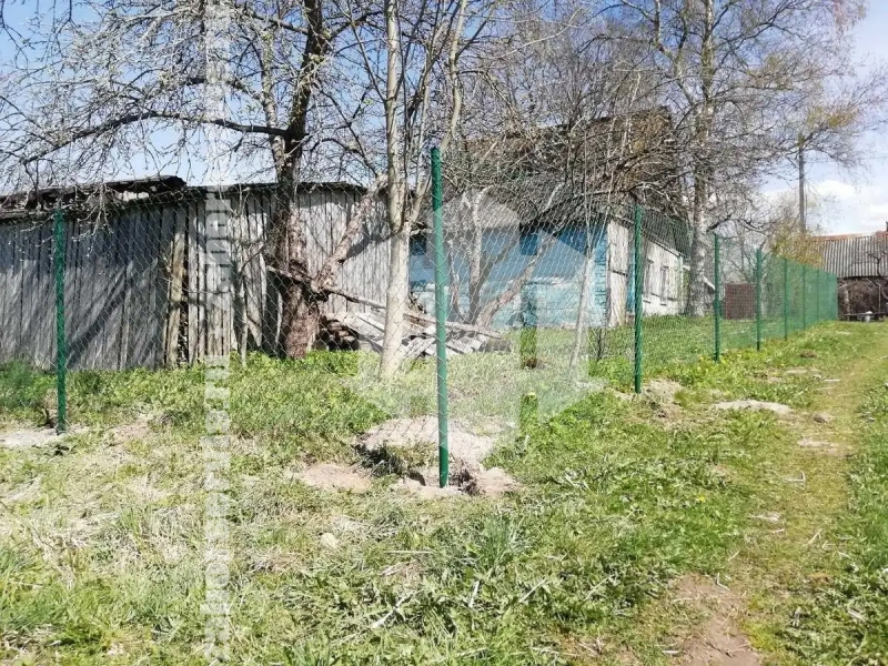 Забор из сетки рабицы в натяг с протяжкой арматуры 15 соток