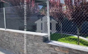 Забор из сетки рабицы на ленточном фундаменте 75 метров