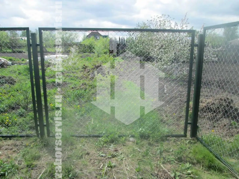 Забор из сетки рабицы в натяг секционный 80 метров