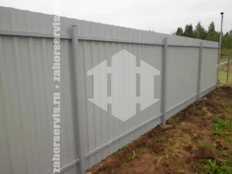 Забор из профнастила 88 метров синий