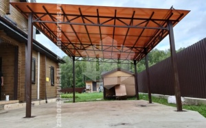 Навес из профильной трубы пример 8