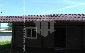 Навес из металлочерепицы пример 5