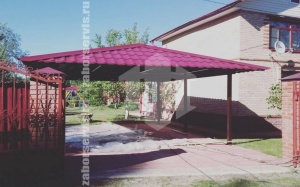 Навес из металлочерепицы пример 6
