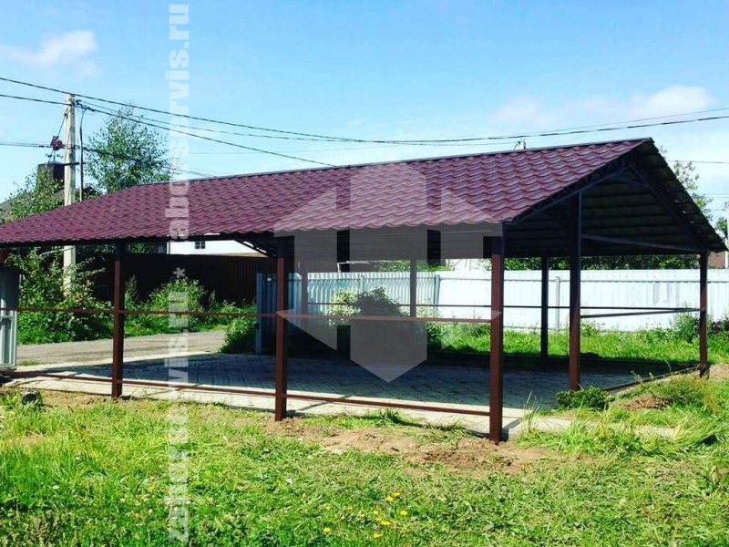 Навес из металлочерепицы пример 7