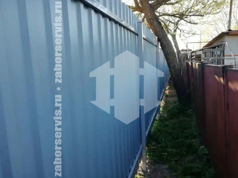 Забор из профнастила 49 метров
