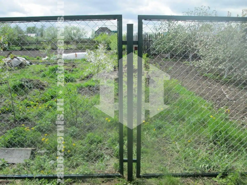 Забор из сетки рабицы в натяг секционный 80 метров