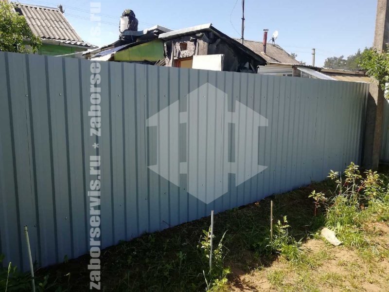 Забор из профнастила оцинкованный 38 метров